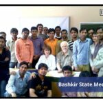 2nd year medical students with teacher in Bashkir State Medical University