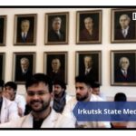 Indian students in classroom of Irkutsk State Medical University, Russia